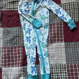 Caden Lane Aqua and Teal sea turtles Footie